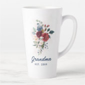 Elegante Watercolor Blumengranma Custom Milchtasse (Rechts)