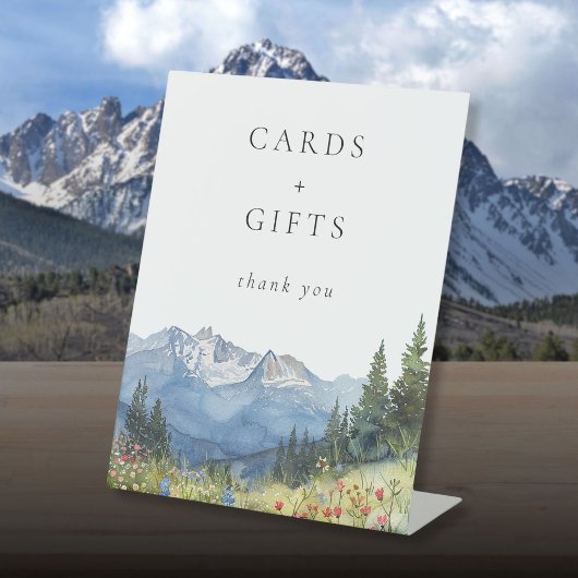 Elegante Watercolor Blumenkarten und Geschenke Sockelschild