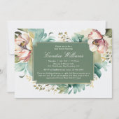 Elegante Watercolor Blumenpaare Babydusche Einladung (Vorderseite)