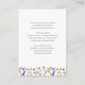 Elegante Watercolor Blumenschrift Hochzeitsdetails Begleitkarte (Rückseite)