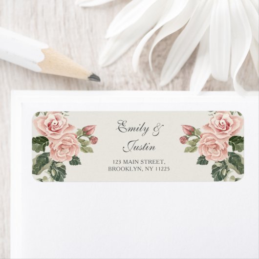 Elegante Watercolor Blush Pink Rose Hochzeitadress (Insitu)