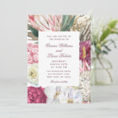 Elegante Watercolor Boho Floral Country Wedding Einladung (Stehend Vorderseite)
