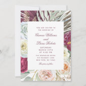 Elegante Watercolor Boho Floral Country Wedding Einladung (Vorderseite)