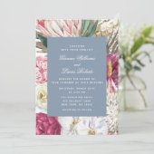 Elegante Watercolor Boho Floral Country Wedding Einladung (Stehend Vorderseite)