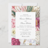 Elegante Watercolor Boho Floral Country Wedding Einladung (Vorderseite)