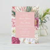 Elegante Watercolor Boho Floral Country Wedding Einladung (Stehend Vorderseite)