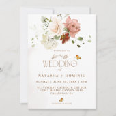 Elegante Watercolor Boho Wildblume Blumenzehen Einladung (Vorderseite)