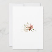 Elegante Watercolor Boho Wildblume Blumenzehen Einladung (Rückseite)