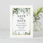 Elegante Watercolor Botanische Landschaft Save The Date (Stehend Vorderseite)
