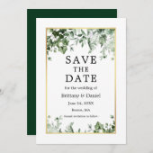 Elegante Watercolor Botanische Landschaft Save The Date (Vorne/Hinten)