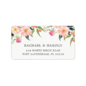 Elegante Watercolor Botanischer Garten Adressaufkleber (Vorne)