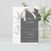 Elegante Watercolor Bow Modern Arch Wedding RSVP (Stehend Vorderseite)