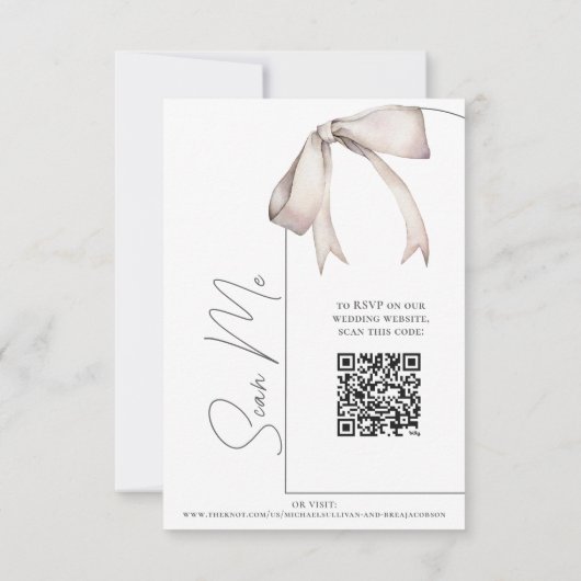 Elegante Watercolor Bow Modern Arch Wedding RSVP (Rückseite)