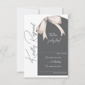 Elegante Watercolor Bow Modern Arch Wedding RSVP Karte (Vorderseite)