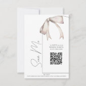 Elegante Watercolor Bow Modern Arch Wedding RSVP Karte (Rückseite)