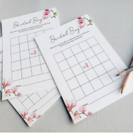 Elegante Watercolor Brautparty Bingo Flyer