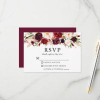 Elegante Watercolor Burgund Blumenhochzeit