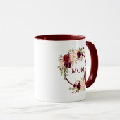 Elegante Watercolor Burgund Mama der Blumen Tasse (VorderseiteRechts)