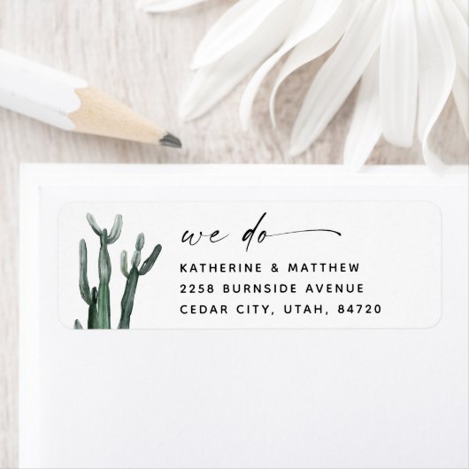 Elegante Watercolor Cactus Wedding | Moderne Schri (Insitu)