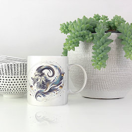 Elegante Watercolor Capricorn Zodiac Custom Tasse