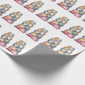 Elegante Watercolor Cats Geschenkwrap Geschenkpapier (Ecke)