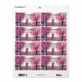 Elegante Watercolor Cherry Blossom Hochzeit (Vorne)