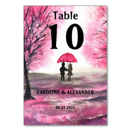 Elegante Watercolor Cherry Blossom Hochzeit der Bl Tischnummer