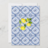 Elegante Watercolor Citrus Lemon Babydusche Einladung (Rückseite)