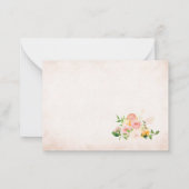 Elegante Watercolor Citrus Pink Blume Vielen Dank Mitteilungskarte (Rückseite)