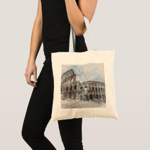 Elegante Watercolor Colosseum Rom Italien Tasche -