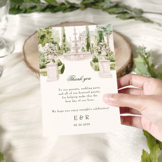 Elegante Watercolor Dankeskarte