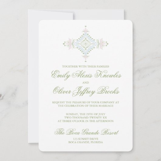 Elegante Watercolor Diamond Wedding Einladung (Vorderseite)