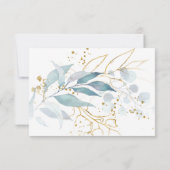 Elegante Watercolor Dusty Blue Floral RSVP Karte (Rückseite)