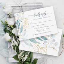 Elegante Watercolor Dusty Blue Floral