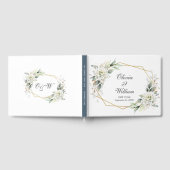 Elegante Watercolor Dusty Blue Foliage Hochzeit Gästebuch (Voll)