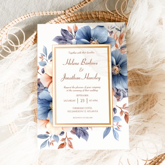 Elegante Watercolor Dusty Einladung