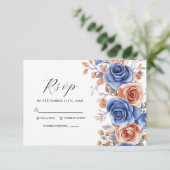Elegante Watercolor Dusty RSVP Karte (Stehend Vorderseite)