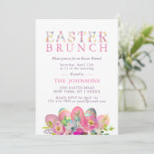 Elegante Watercolor Eggs Floral Ostern BRUNCH Einladung (Stehend Vorderseite)