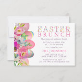 Elegante Watercolor Eggs Floral Ostern BRUNCH Einladung (Vorderseite)