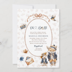 Elegante Watercolor Ein kleiner Kürbiskuchen oh Ba Einladung