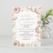 Elegante Watercolor ein süßer kleiner Kürbis Baby Einladung (Stehend Vorderseite)