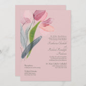 Elegante Watercolor Einladung (Vorne/Hinten)