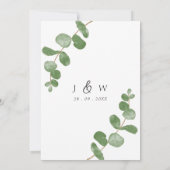 Elegante Watercolor Eucalyptus Floral Wedding Einladung (Rückseite)