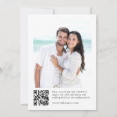 Elegante Watercolor Eucalyptus Foto QR Wedding Einladung (Rückseite)