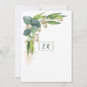 Elegante Watercolor Eucalyptus Pflanze Gold Filigr Einladung (Rückseite)