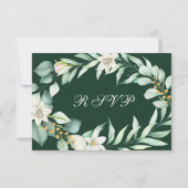 Elegante Watercolor Eucalyptus RSVP-Karte RSVP Karte (Rückseite)