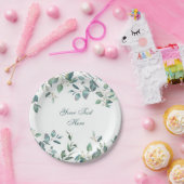 Elegante Watercolor Eucalyptus Wedding Party Pappteller (Party)