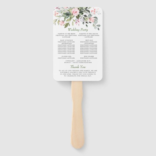 Elegante Watercolor Eucalyptus Wedding Program Han Fächer (Rückseite)