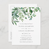 Elegante Watercolor Eukalyptus Engagement Party Einladungspostkarte (Vorne/Hinten)