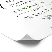 Elegante Watercolor Eukalyptus Engagement Party Poster (Ecke)